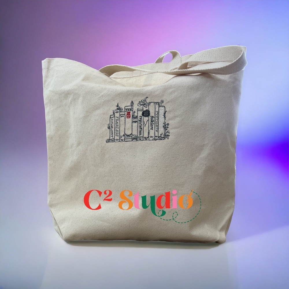 Taylor Albums as Book Embroidered Tote